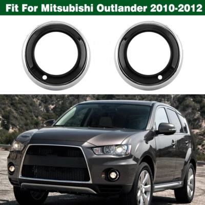 Par de bisel de cubierta de luz antiniebla para parachoques delantero para Mitsubishi Outlander 2010-2012 Foto 1 de 4