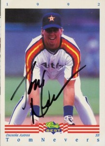 1992 Osceola Astros TOM NEVERS Signed Card autograph EDIN, MN