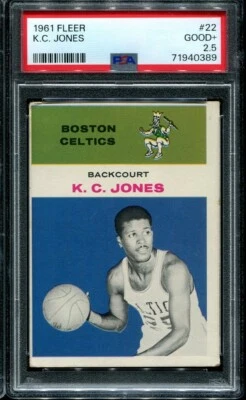PSA 2.5 GOOD+ 1961 FLEER K.C. JONES #22 CELTICS RC ROOKIE 40389 KD263 - Image 1 of 2