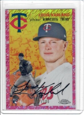 2023 Topps Platinum Anniversary - #115 Louie Varland RC Toile Fuchsia Lava /100 - Image 1 of 2