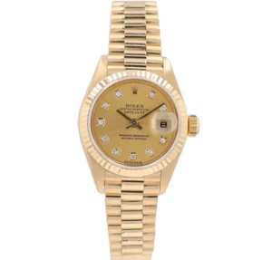 Rolex Datejust 79178 26mm Champagne Diamonds Dial Fluted Bezel President Band - Picture 1 of 9