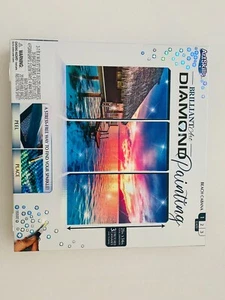 ArtSkills Brilliant Art Diamond Painting Kits, Beach Cabana 21x14 3 Canvas - Picture 1 of 2