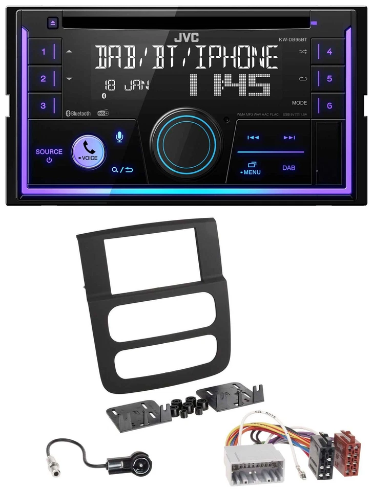 JVC MP3 USB 2DIN DAB Bluetooth CD Autoradio für Dodge RAM (2002-2006) - Bild 1 von 4