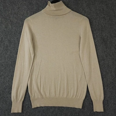 Ann Taylor Sweater Womens Small Beige Turtleneck Wool Blend Lightweight Knit - Image 1 of 4
