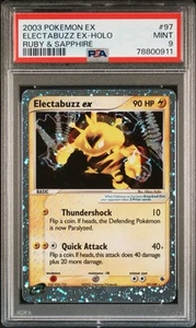 Pokemon Electabuzz ex 97/109 Holo EX Ruby & Sapphire PSA 9 - Picture 1 of 4