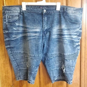 Phat Farm Denim Jorts Mens 46 Y2K Skater Hip Hop Jean Shorts Streetwear Baggy - Picture 1 of 20