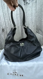 Coach Vintage schwarz Madison Maggie Hobo Tote Handtasche Y2K Tasche Leder Retro Plissee - Bild 1 von 24