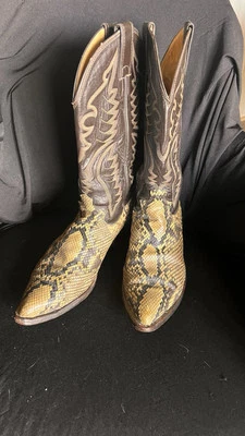 **PRICE DROP** Vintage Justin Cowboy Boots-Anaconda Skin Men’s 9 - Изображение 1 из 4