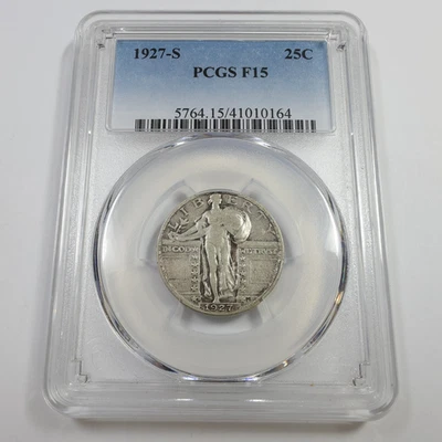 1927 S PCGS F15 - Silver Standing Liberty Quarter 25c US Coin #56035B - Image 1 of 4