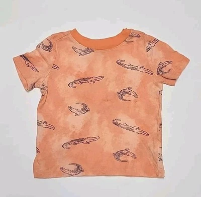 Old Navy Alligator Orange Tee Shirt All Over Print  Boy 18-24 Months - Image 1 of 4