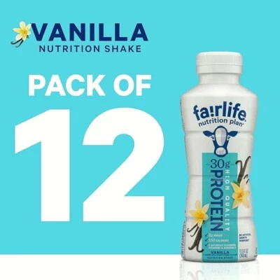 Fairlife Nutrition Vanilla Protein Shakes Pack of 12 | 30g Protein, 11.5 fl Oz - Image 1 of 4