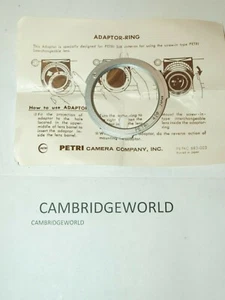 M42 Screw Mount Lens NEW Adapter  to Petri Bayonet Camera Mount with INSTRUCTION - Picture 1 of 1