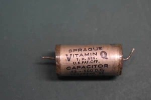 Sprague Vitamin Q .22 uF 200 Vdc Audio Receiver Guitar Tone Paper/Oil Capacitor - Picture 1 of 5