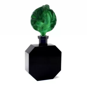 Art Deco Rare Black Glass Collectible Perfume Bottle 1930 H.Hoffmann - Picture 1 of 3