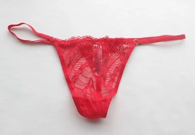 Mujeres Sexy Tanga Floral Malla T-back Ropa Interior Hipster Tanga Bragas Rojo XS-M Foto 1 de 4