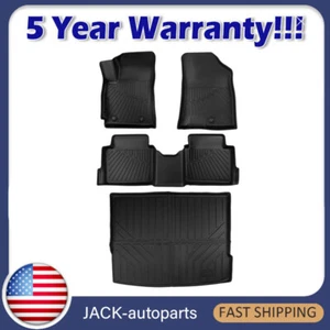 FOR HYUNDAI KONA 2024 3D MOLDED BLACK FLOOR MATS AND CARGO TRUNK LINER SET - Picture 1 of 24