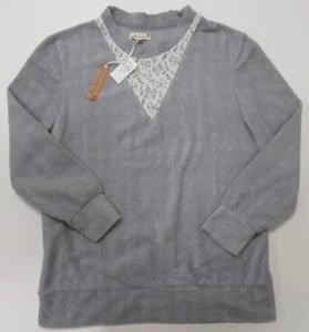 Body Touch Lounge Crewneck Sweatshirt Womens 1X Gray New Very Soft NWT - Picture 1 of 6