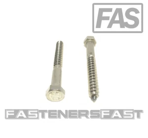 (5) 3/8 x 3-1/2" 316 Stainless Steel Hex Head Lag Bolts Lag Screws MARINE GRADE - Picture 1 of 5