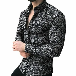 Fashion Mens Shirts Tops Long Sleeve Casual Button Down Shirt Party T Dress NEW - Picture 1 of 18