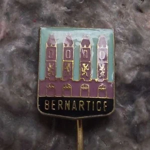 Antique Bernartice Pisek Heraldic Crest Official Coat of Arms Tourist Pin Badge - Picture 1 of 2