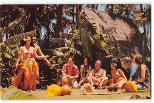 Hula Dancer United Air Lines Hawaii 1960s Chrome Vintage Postcard - Picture 1 of 2