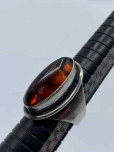 COF Denmark Vintage Sterling Silber & Bernstein Ring, Carl Ove Frydensberg - Bild 1 von 9