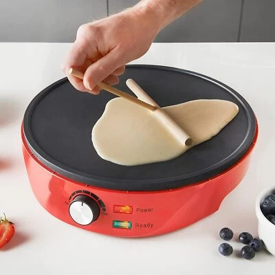 Pfannkuchen & Crepe Maker Antihaftbeschichtet Einstellbare Temperatur, Streuer + Spatel! - Bild 1 von 4