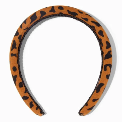 Claire's Brown Animal Print Puffy Headband (G131424-1 LOC. F-B) - Image 1 of 4