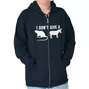 Don’t Give A Rats Donkey Funny Rude Sarcasm Sweatshirt Zip Up Hoodie Men Women - Picture 1 of 12