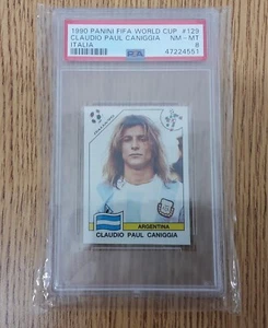 1990 PANINI FIFA WORLD CUP CLAUDIO PAUL CANIGGIA PSA 8 - Picture 1 of 2