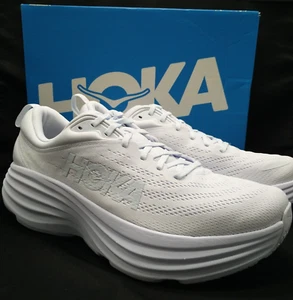 Hoka One One Bondi 8 Running Shoes 'Triple White' Men's Size 11 1123202-WWH - Picture 1 of 12