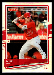 2020 Donruss Milestone Stat Line Mike Trout /200 #129 Los Angeles Angels