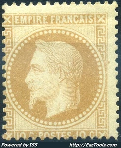 FRANCE EMPIRE 10c BISTRE TYPE I N° 28A NEUF * AVEC CHARNIERE A VOIR - Picture 1 of 2