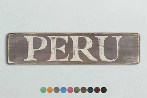 Letrero de madera estilo vintage de Perú. Shabby Chic Retro Hogar Regalo - Imagen 1 de 2