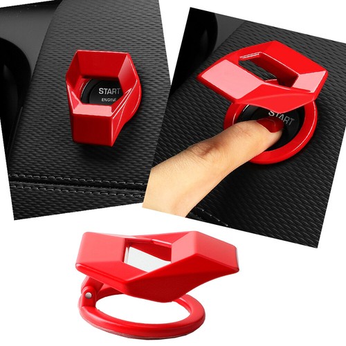 1× Red Metal Car Engine Start Stop Push Button Switch Cover Trim