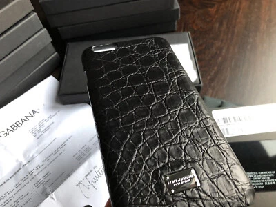 Dolce & Gabbana Apple iPhone 6 / 6s / 7 / 8 Plus Crocodile Cover Black Green NEW - Image 1 of 4