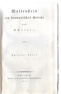 Friedrich Schiller Wallenstein 2 in 1 Band ERSTAUSGABE Selten komplett - Bild 1 von 9