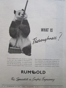 9/1946 PUB RUMBOLD KOMFORTSITZ BELAGERUNG FLUGZEUG PANDA / LOCKHEED HYDRAULIK ANZEIGE - Bild 1 von 2