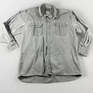 VTG 90s Mossy Oak Companions XXL Button Down Long Sleeve Gray Denim Embroidery - Picture 1 of 9