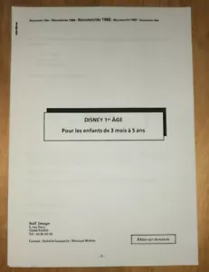 JOUET JOUETS MATTEL DOSSIER DE PRESSE NOUVEAUTES 1988 COLL DISNEY 1ER AGE - Picture 1 of 3