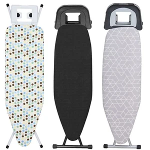FOLDING IRONING BOARD LIGHTWEIGHT ADJUSTABLE HEIGHT WIDE IRON RACK NON SLIP FEET - Picture 1 of 61