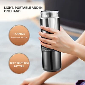 Portable Coffee Maker Manually Operated PP Stainless Steel Wireless 1200mah - Picture 1 of 12