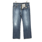 Lucky Brand Jeans Mens 36 36x29 Blue Button Fly Slim Bootleg Short Leg Cotton