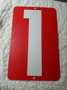 Vintage Gas Station Price Sign Number: 1 & 2 Two Sided Red-White - Picture 1 of 2
