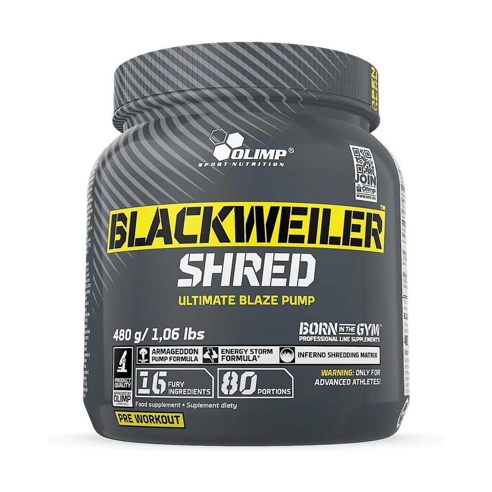 (80,21 EUR/kg) Olimp Blackweiler Shred 480g Booster Laktosefrei Pump Energy