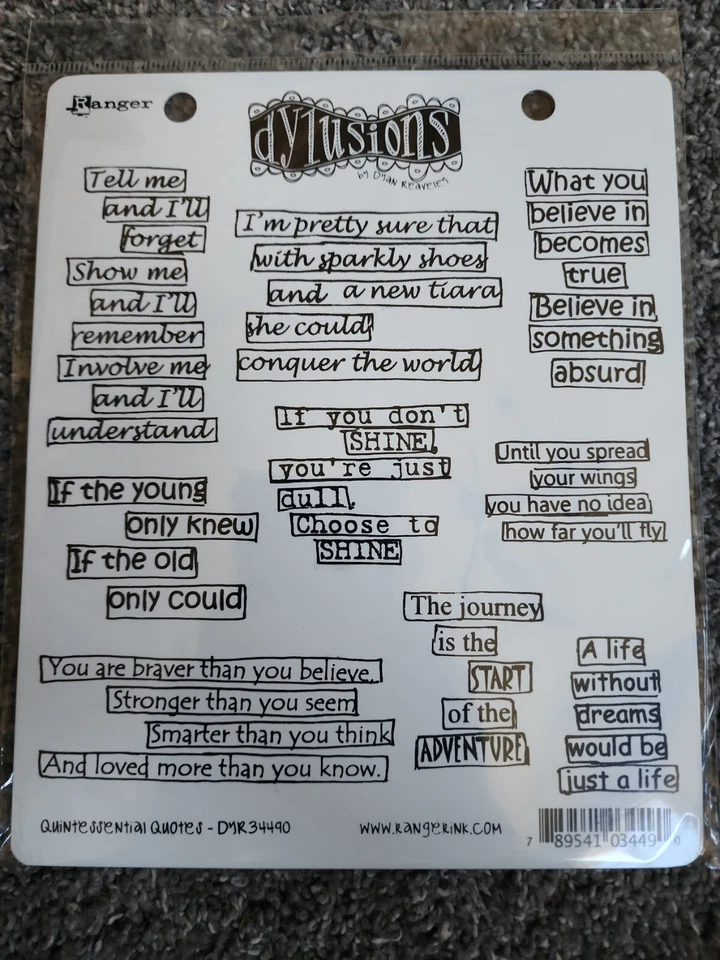 Tim Holtz Ranger Dylusions Stamp Set, Journey Sayings - Imagem 1 de 1