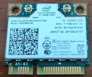 Carte WiFi sans fil Intel Wireless-N 7260HMW NB - Photo 1/2