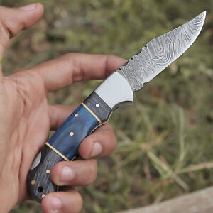 Handmade Damascus Steel Folding Pocket Knife Skinning Hunting Survival edc 2042