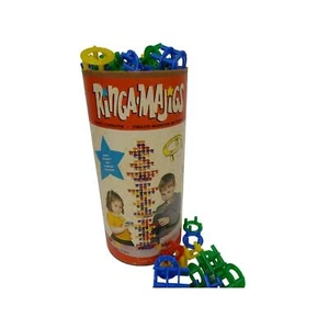 Vintage 1960s Molenaar Ringa Majigs Plastic Ring Construction Toy Set 200 Pieces - Picture 1 of 13