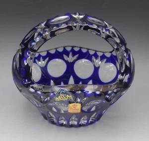 NACHTMANN GERMANY KRISTALL KOBALTSCHLIFF AUF KLARKORB ORIGINAL ETIKETT - Bild 1 von 7